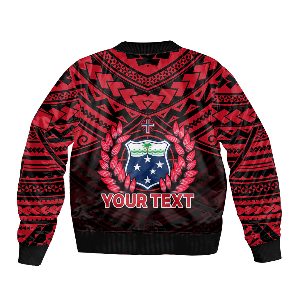 (Custom Personalised) Samoa Independence Day Sleeve Zip Bomber Jacket Ulafa Polynesian Unique Red No1 LT9 - Polynesian Pride