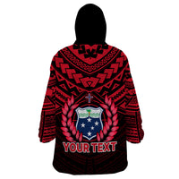 (Custom Personalised) Samoa Independence Day Wearable Blanket Hoodie Ulafa Polynesian Unique Red No1 LT9 - Polynesian Pride