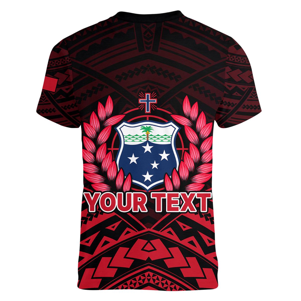 (Custom Personalised) Samoa Independence Day Women V Neck T Shirt Ulafa Polynesian Unique Red No2 LT9 - Polynesian Pride