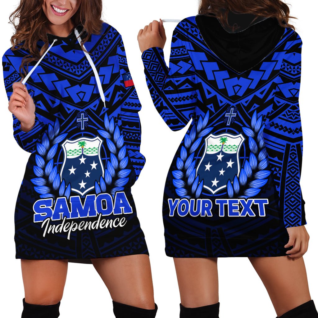 (Custom Personalised) Samoa Independence Day Hoodie Dress Ulafa Polynesian Unique Blue No1 LT9 Blue - Polynesian Pride