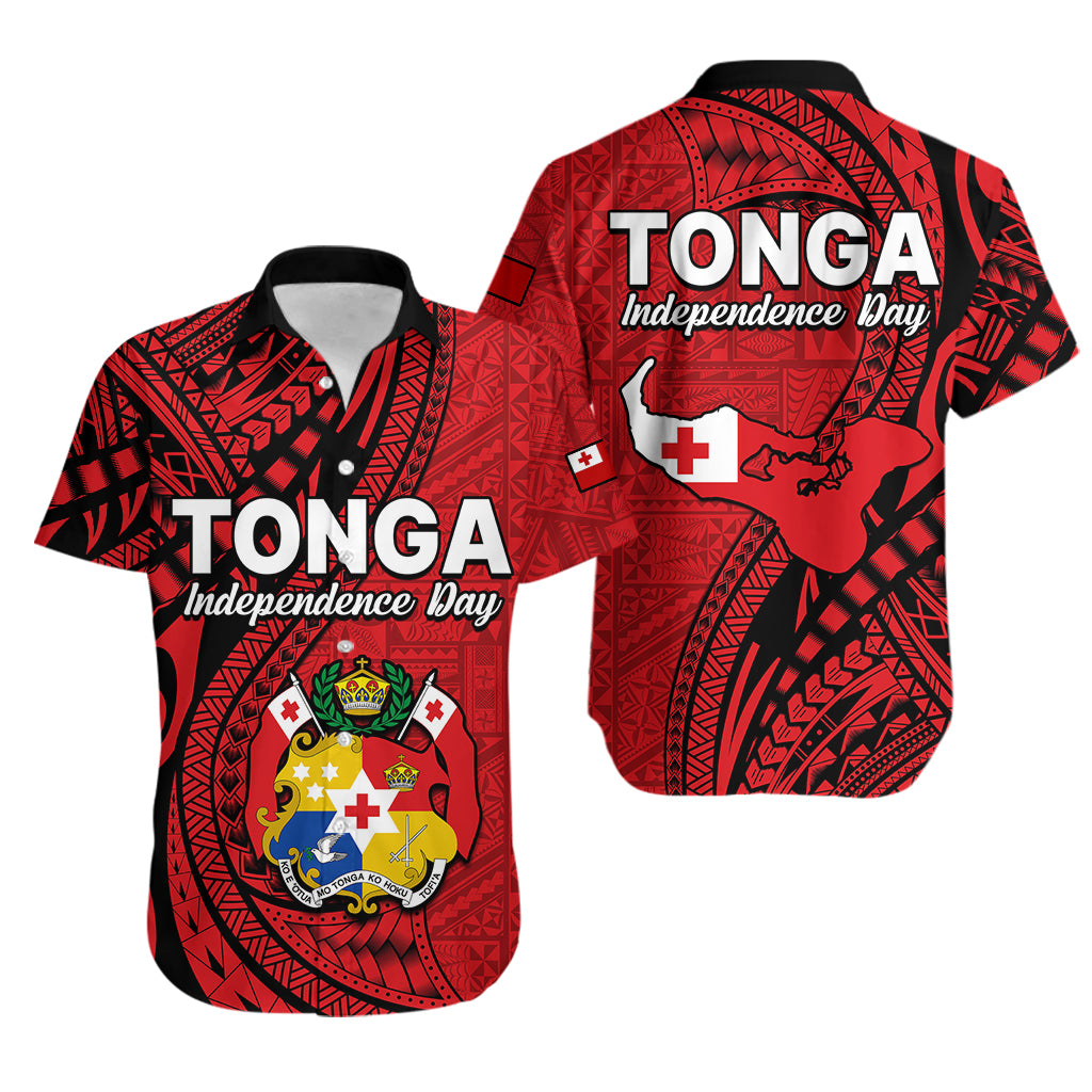 Tonga Independence Anniversary Hawaiian Shirt Tongan Tribal Pattern Unique Version LT9 Red - Polynesian Pride