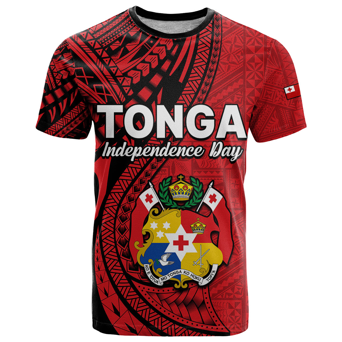 Tonga Independence Anniversary T Shirt Tongan Tribal Pattern Unique Version LT9 Red - Polynesian Pride