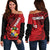 Polynesian Tonga Off Shoulder Sweater Tribal Pattern Unique Version LT9 Women Red - Polynesian Pride