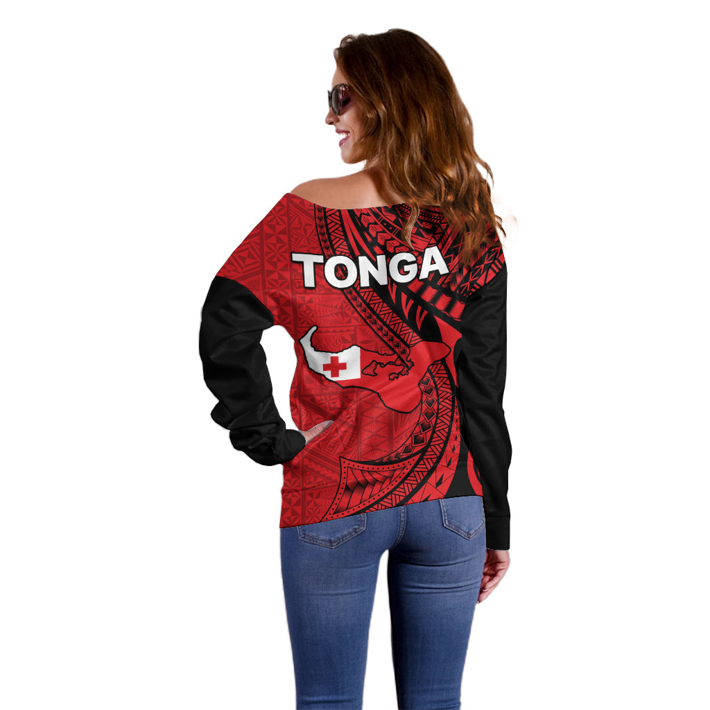 Polynesian Tonga Off Shoulder Sweater Tribal Pattern Unique Version LT9 - Polynesian Pride