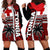 Tonga Kupesi Ngatu Hoodie Dress Proud Tonga with Flag and Palm Tree LT9 Red - Polynesian Pride