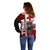 Tonga Kupesi Ngatu Off Shoulder Sweater Proud Tonga with Flag and Palm Tree LT9 - Polynesian Pride