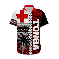 (Custom Personalised) Tonga Kupesi Ngatu Hawaiian Shirt Proud Tonga with Flag and Palm Tree LT9 - Polynesian Pride