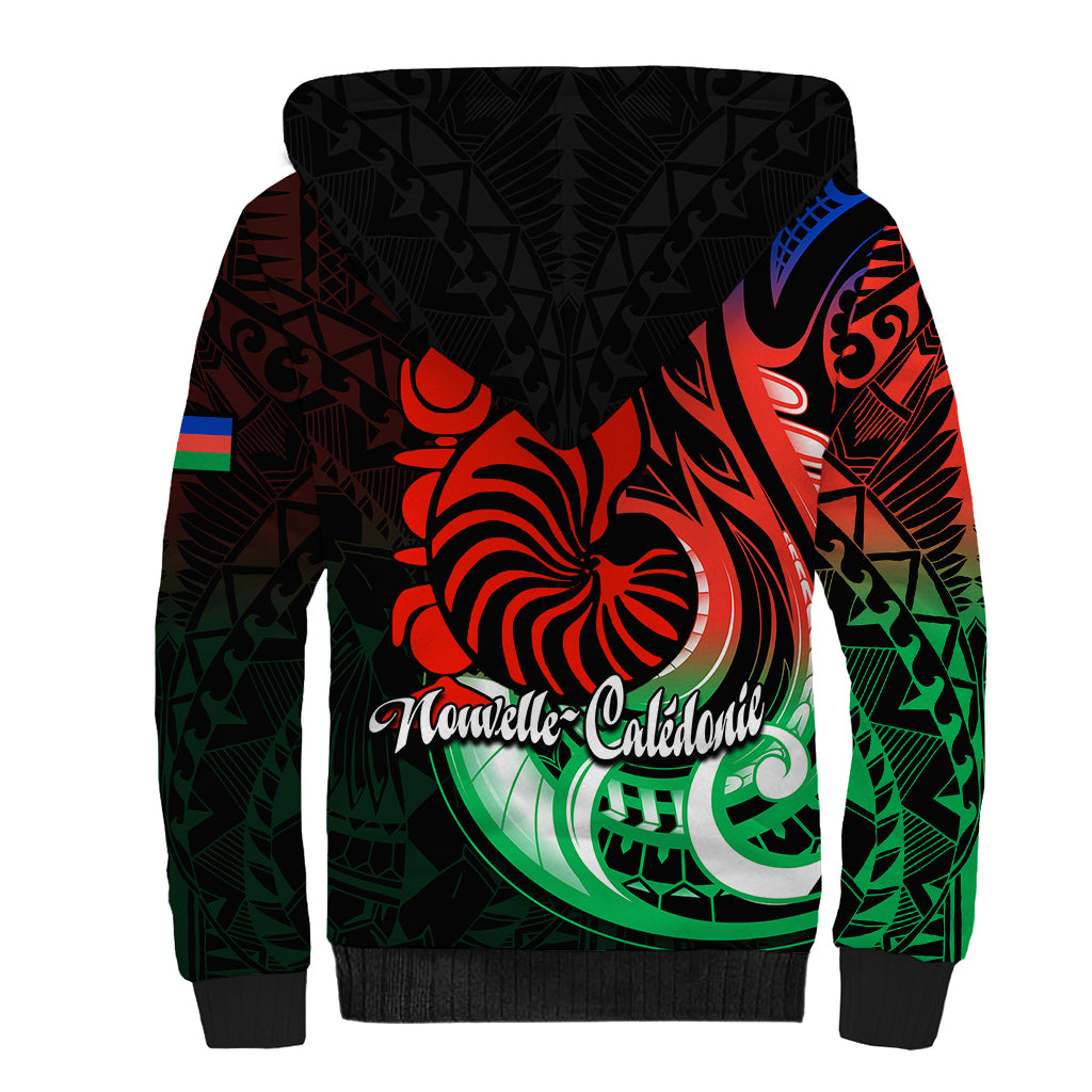 New Caledonia Sherpa Hoodie Emblem Nautilus Shell LT9 - Polynesian Pride