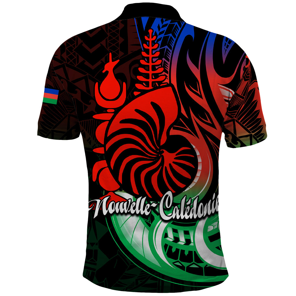 Custom New Caledonia Polo Shirt Emblem Nautilus Shell LT9 - Polynesian Pride