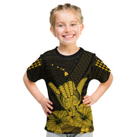 Hawaii Shaka Sign Kid T Shirt Gold Version LT9 - Polynesian Pride