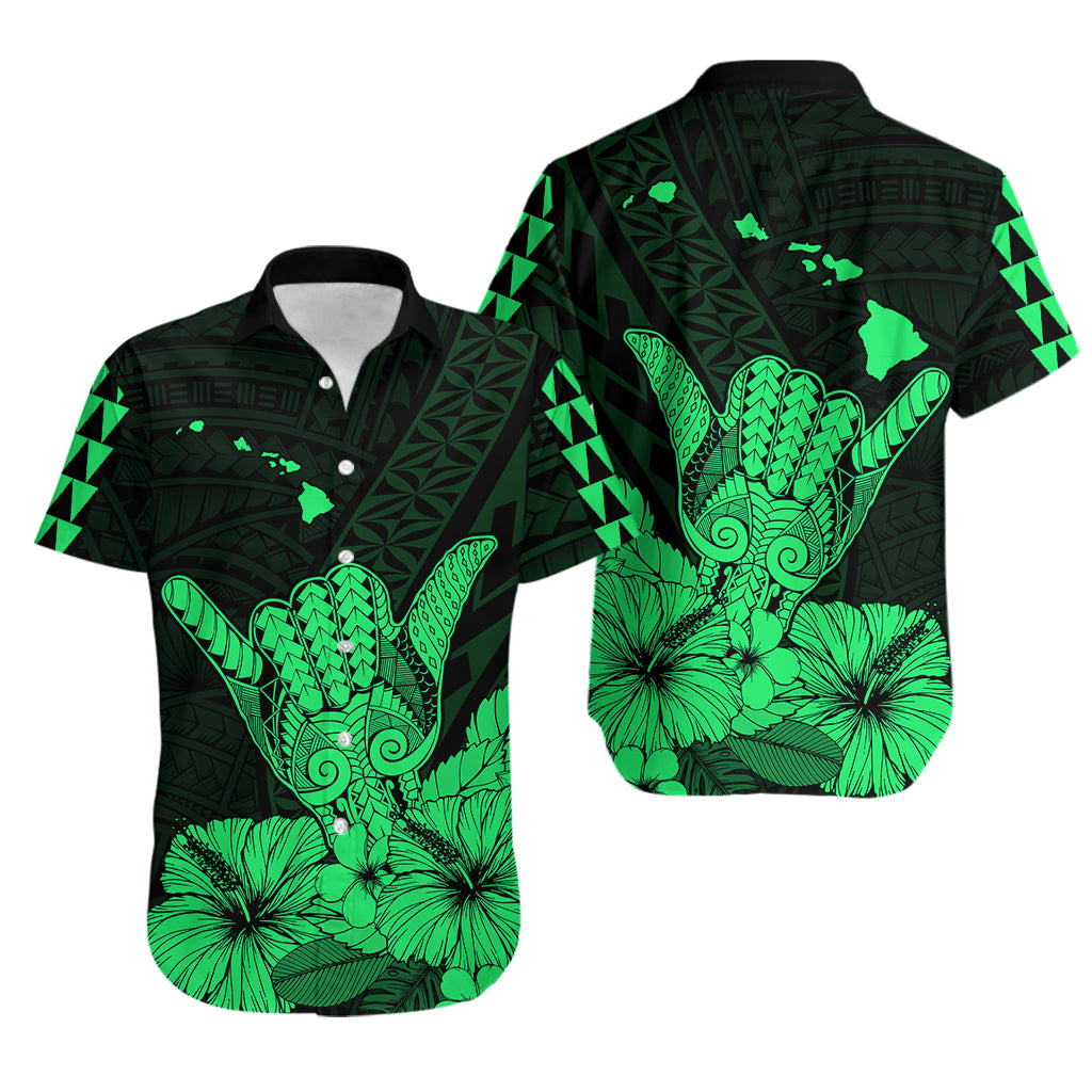 Hawaii Shaka Sign Hawaiian Shirt Green Version LT9 Green - Polynesian Pride