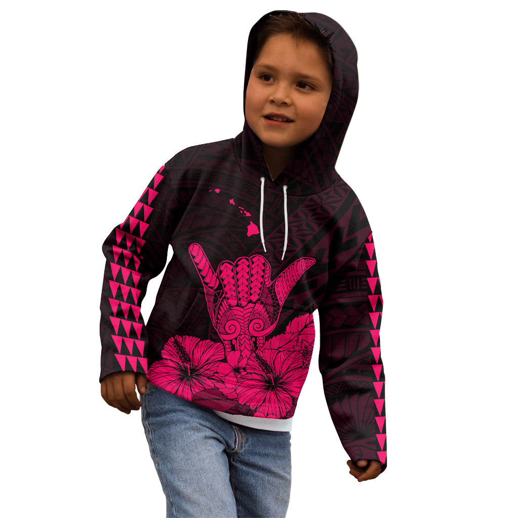 Hawaii Shaka Sign Kid Hoodie Pink Version LT9 - Polynesian Pride