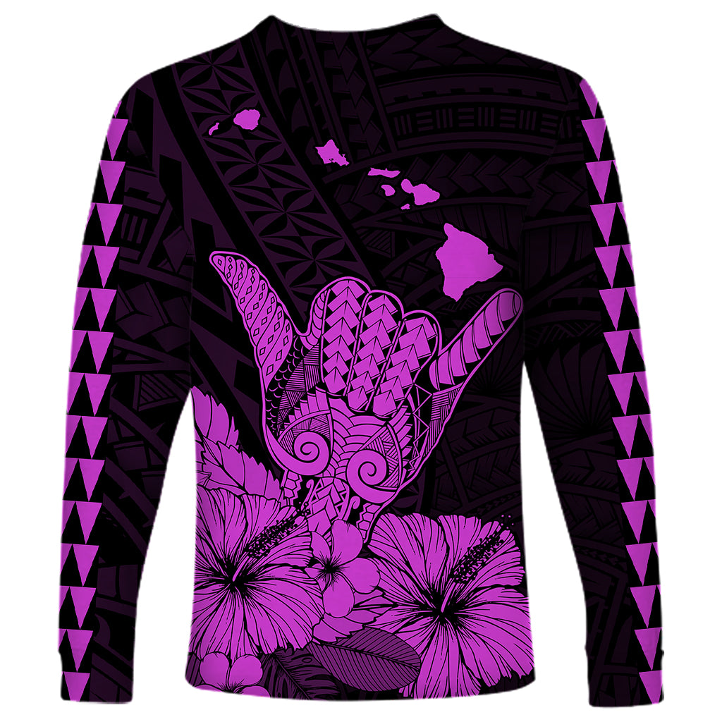Hawaii Shaka Sign Long Sleeve Shirt Purple Version LT9 - Polynesian Pride