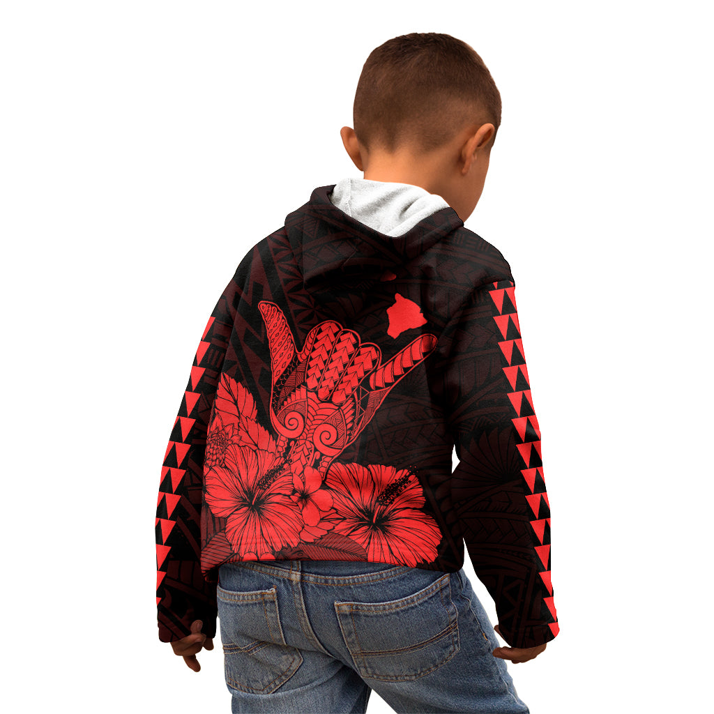 Hawaii Shaka Sign Kid Hoodie Red Version LT9 - Polynesian Pride