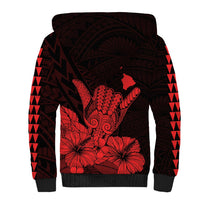 Hawaii Shaka Sign Sherpa Hoodie Red Version LT9 - Polynesian Pride