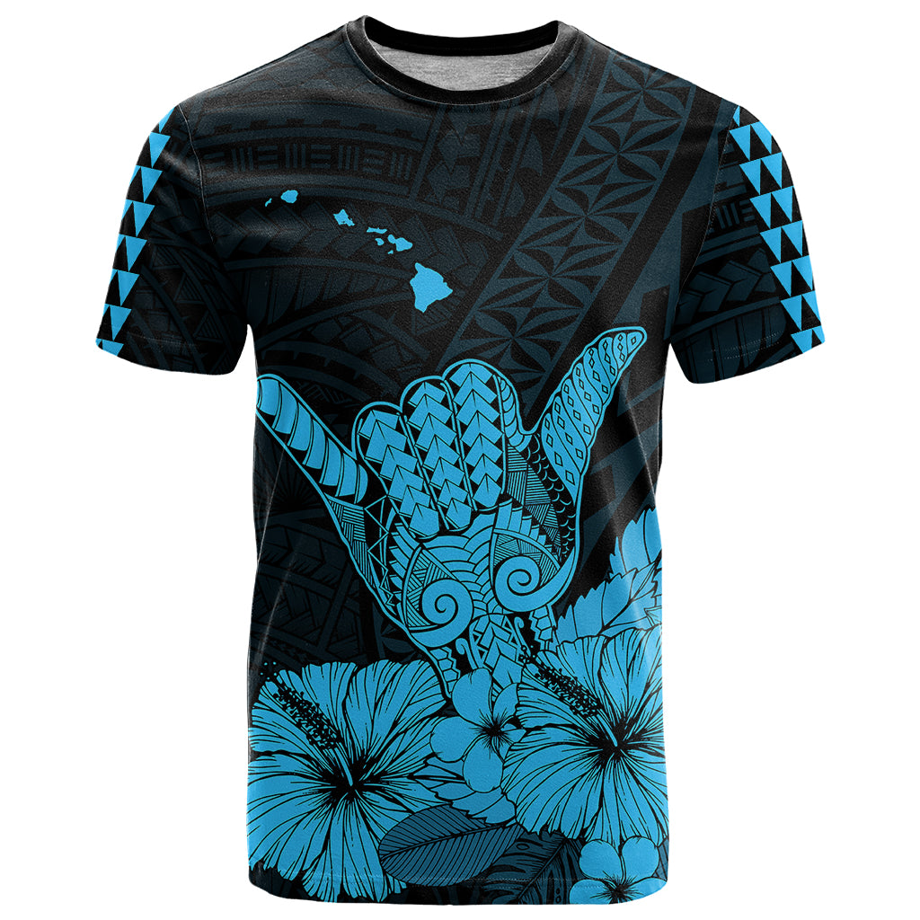 Hawaii Shaka Sign T Shirt Blue Version LT9 Blue - Polynesian Pride