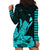 Hawaii Shaka Sign Hoodie Dress Turquoise Version LT9 - Polynesian Pride