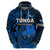 Custom Tonga ANZAC Day Hoodie Lest We Forget Blue Version LT9 Zip Hoodie Blue - Polynesian Pride