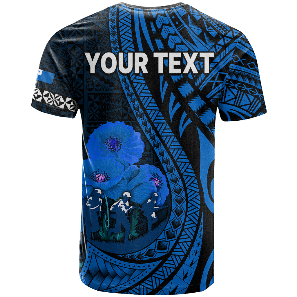Custom Tonga ANZAC Day T Shirt Lest We Forget Blue Version LT9 - Polynesian Pride