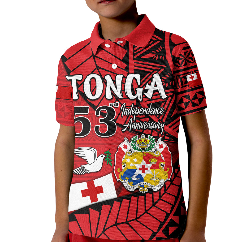Tonga Emancipation Day Kid Polo Shirt Happy 53rd Independence Anniversary LT9 Kid Red - Polynesian Pride