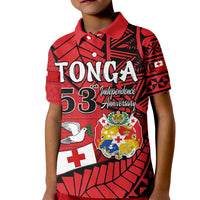 Tonga Emancipation Day Kid Polo Shirt Happy 53rd Independence Anniversary LT9 Kid Red - Polynesian Pride