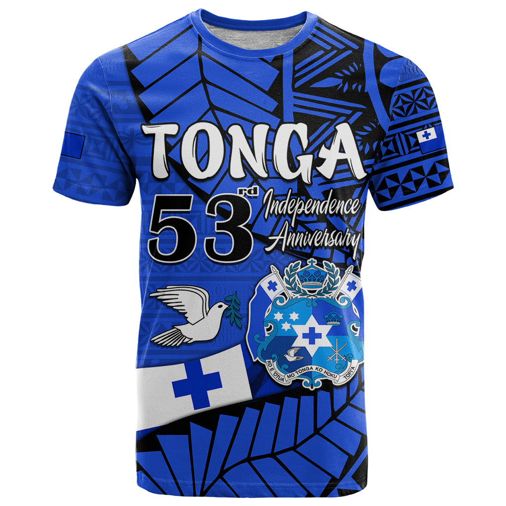 Tonga Emancipation Day T Shirt Happy 53rd Independence Anniversary Blue Version LT9 Blue - Polynesian Pride