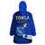 Tonga Emancipation Day Wearable Blanket Hoodie Happy 53rd Independence Anniversary Blue Version LT9 - Polynesian Pride