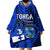 Tonga Emancipation Day Wearable Blanket Hoodie Happy 53rd Independence Anniversary Blue Version LT9 - Polynesian Pride