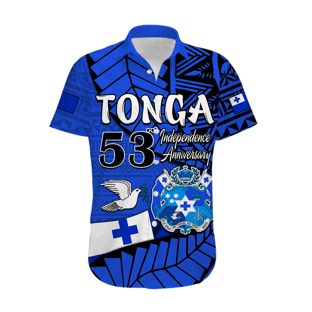 (Custom Personalised) Tonga Emancipation Day Hawaiian Shirt Happy 53rd Independence Anniversary Blue Version LT9 - Polynesian Pride