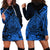 Polynesian Tahiti Island Hoodie Dress The Wave of Water - Blue LT9 Blue - Polynesian Pride