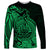 Polynesian Tahiti Island Long Sleeve Shirt The Wave of Water - Green LT9 Unisex Green - Polynesian Pride