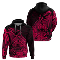 Polynesian Tahiti Island Hoodie The Wave of Water Pink LT9 Pink - Polynesian Pride