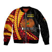 Papua New Guinea Bomber Jacket The Greater Bird of Paradise LT9 Unisex Black - Polynesian Pride