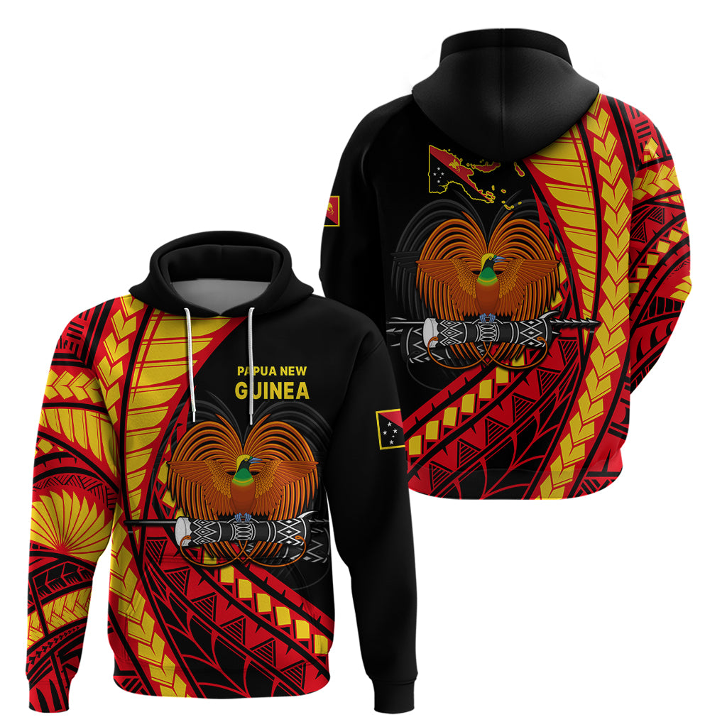 Papua New Guinea Hoodie The Greater Bird of Paradise LT9 Black - Polynesian Pride