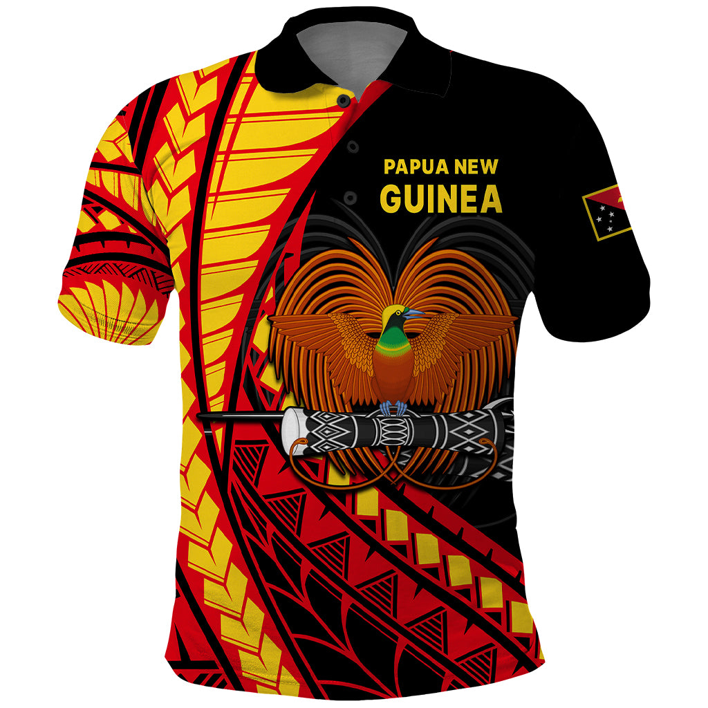Papua New Guinea Polo Shirt The Greater Bird of Paradise LT9 Black - Polynesian Pride