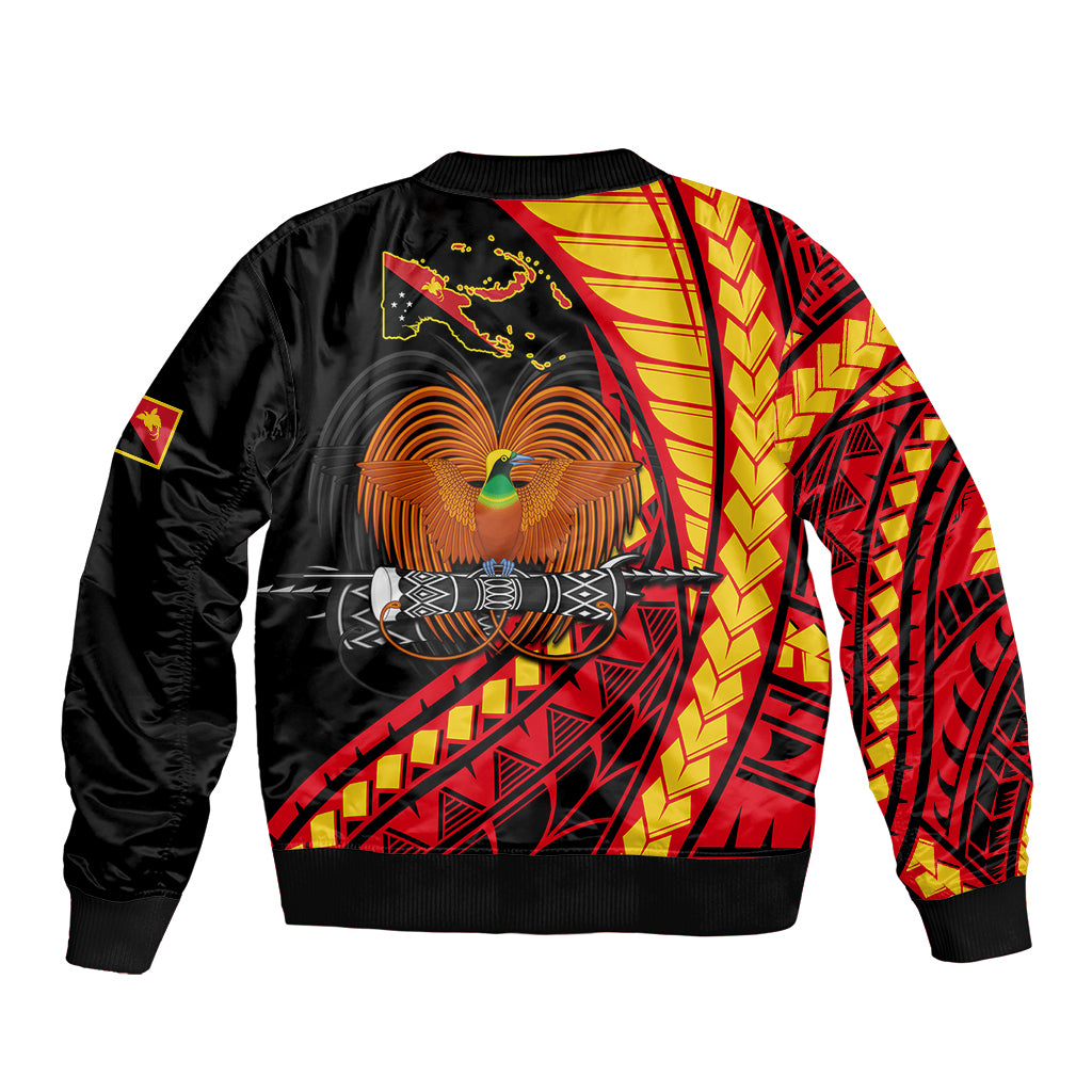 Papua New Guinea Sleeve Zip Bomber Jacket The Greater Bird of Paradise LT9 - Polynesian Pride
