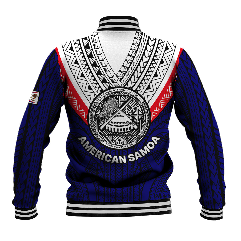 American Samoa Baseball Jacket Bald Eagle with Polynesian Pattern LT9 - Polynesian Pride