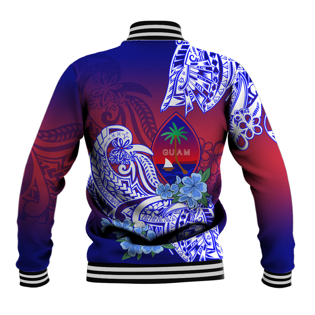 Guam Baseball Jacket Polynesian Floral Tribal LT9 - Polynesian Pride