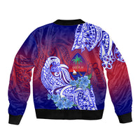 Guam Bomber Jacket Polynesian Floral Tribal LT9 - Polynesian Pride