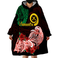 Vanuatu Wearable Blanket Hoodie Polynesian Floral Tribal LT9 - Polynesian Pride