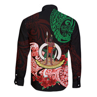 (Custom Personalised) Vanuatu Long Sleeve Button Shirt Polynesian Floral Tribal LT9 - Polynesian Pride