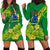 Cook Island Hoodie Dress Polynesian Floral Tribal LT9 Green - Polynesian Pride