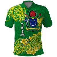 Custom Cook Island Polo Shirt Polynesian Floral Tribal LT9 Green - Polynesian Pride