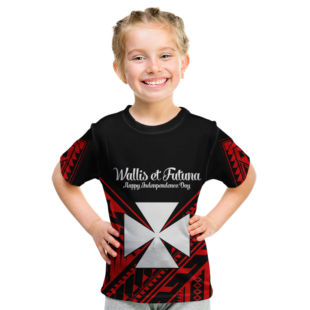 Wallis et Futuna Kid T Shirt Happy Independence Day LT9 Red - Polynesian Pride
