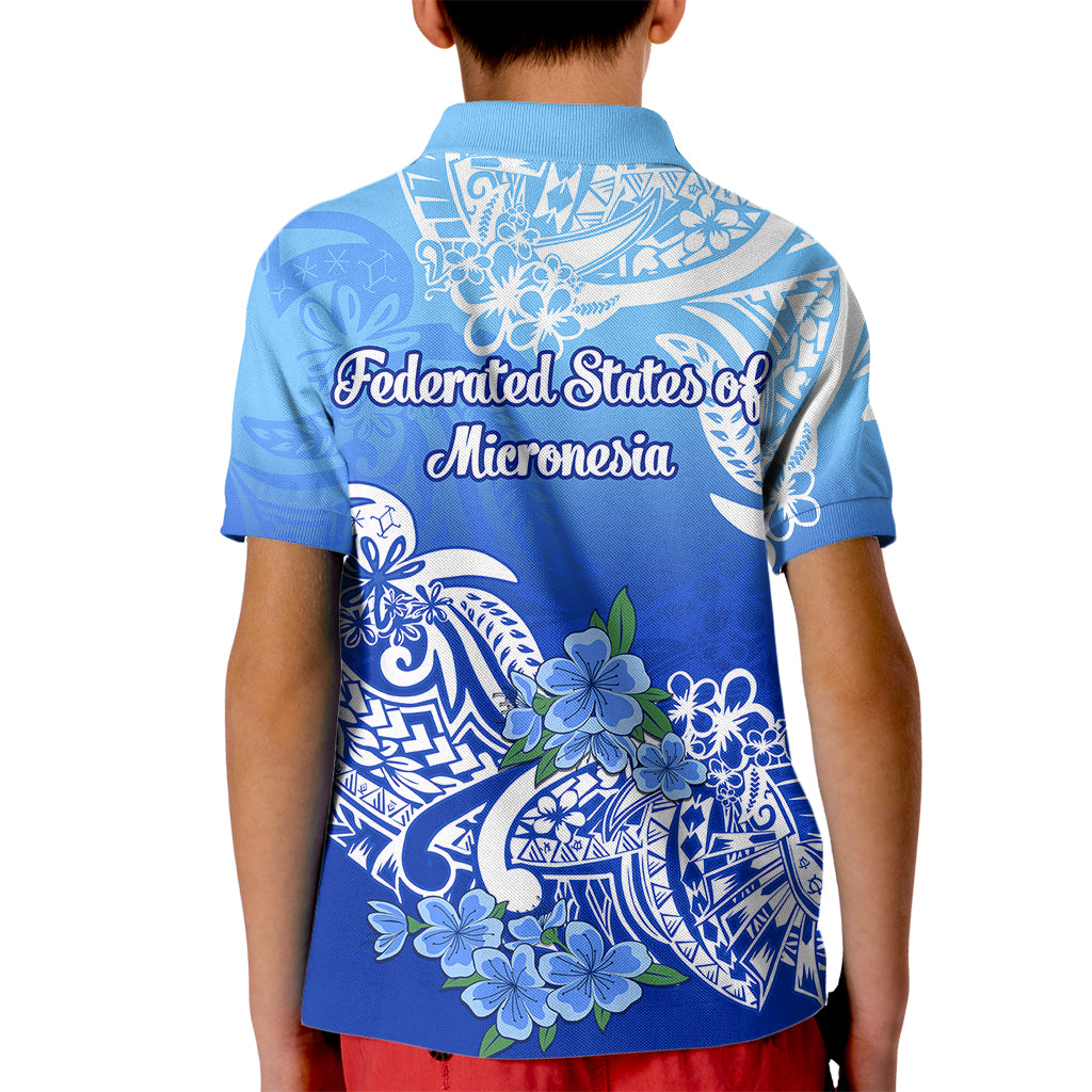 Federated States Of Micronesia Kid Polo Shirt Polynesian Floral Tribal LT9 - Polynesian Pride