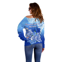 Federated States Of Micronesia Off Shoulder Sweater Polynesian Floral Tribal LT9 - Polynesian Pride