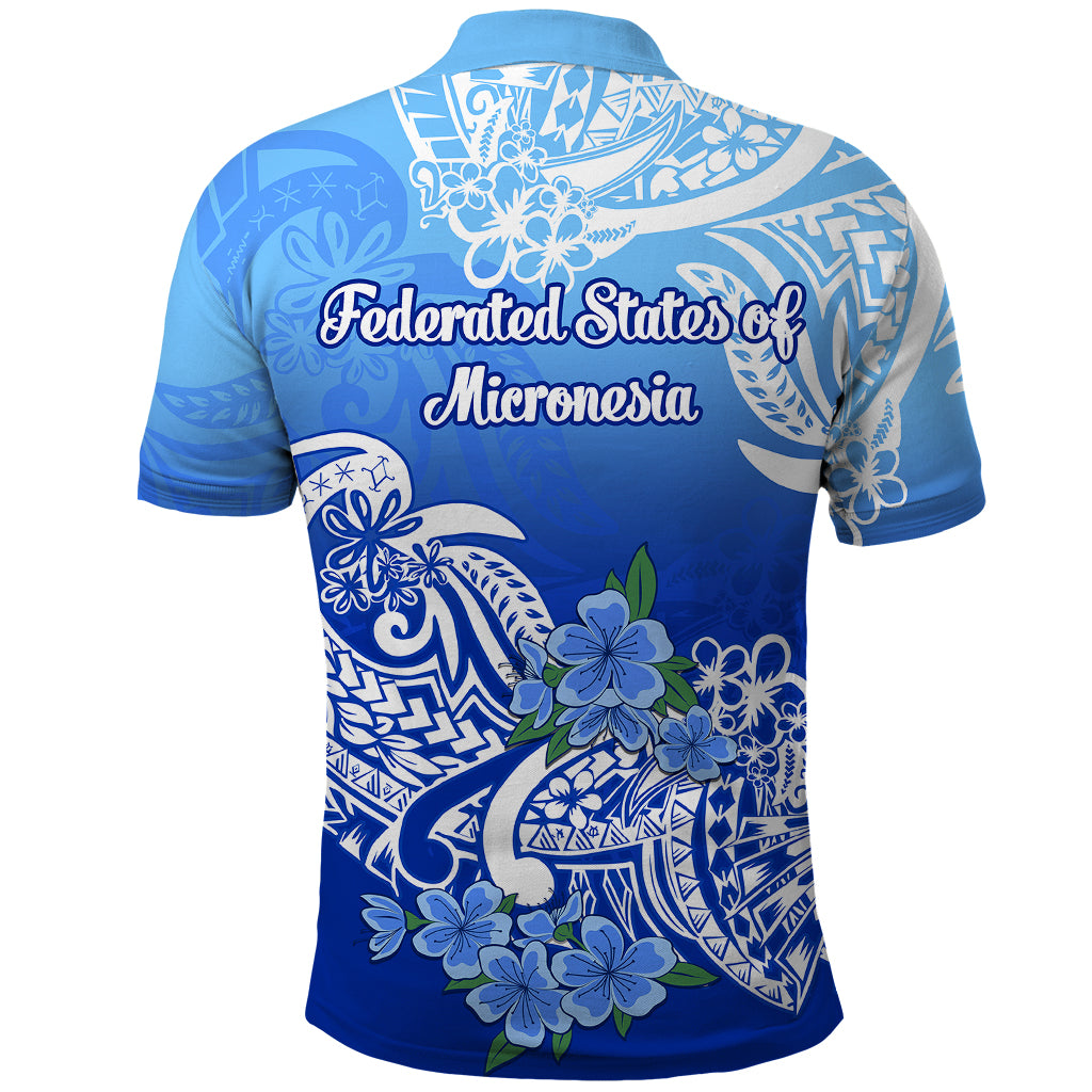 Federated States of Micronesia Polo Shirt Polynesian Floral Tribal LT9 - Polynesian Pride