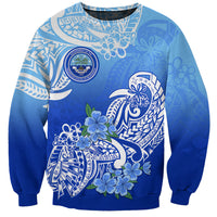 Federated States Of Micronesia Sweatshirt Polynesian Floral Tribal LT9 Unisex Blue - Polynesian Pride