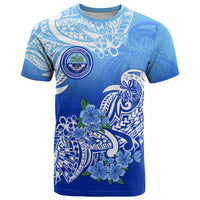 Federated States of Micronesia T Shirt Polynesian Floral Tribal LT9 Blue - Polynesian Pride