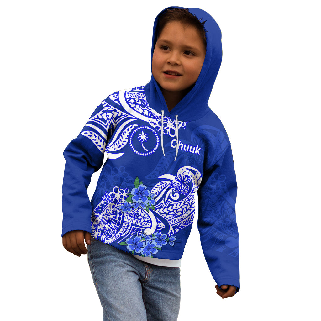 FSM Chuuk State Kid Hoodie Polynesian Floral Tribal LT9 - Polynesian Pride